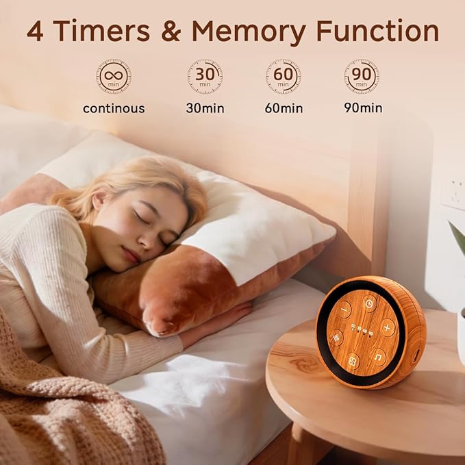 Portable Sound Machine Mini White Noise Machine for Baby Kids Adult with 32 Soothing Sounds 32 Volume Levels Sleep Brown Noise Machine with 4 Timer & Memory for Travel Office Privacy