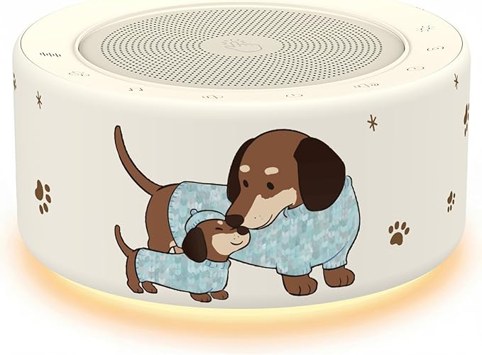 Kipcush White Noise Machine - Soft Non-Glare Nursery Lamp, 30 Soothing Sounds, 8 Color Lights, Max 8-Hour Timer for Baby & Adults