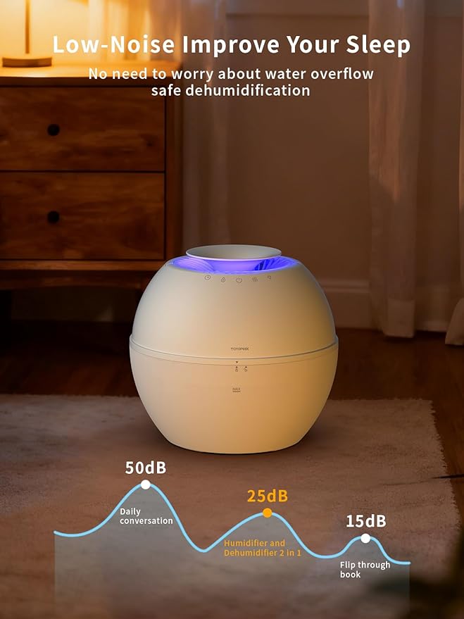2 in 1 Dehumidifier & Humidifier Combo, 101oz Smart for Bedroom Bathroom Basement, Portable Air Purifier with Auto Steam, Small Dehumidifiers with Drain Hose
