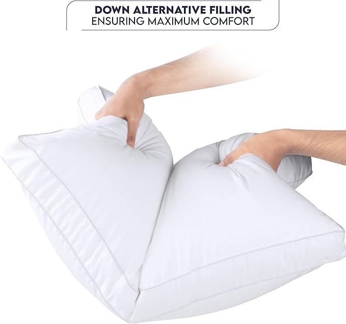 Utopia Bedding Bed Pillows for Sleeping Queen Size (White), Set of 4, Soft & Fluffy Pillow with Down Alternative Filling, Cooling, Hotel Quality, Gusseted Pillow for Back, Stomach or Side Sleepers