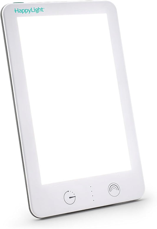Verilux HappyLight Lumi Plus - Light Therapy Lamp with 10,000 Lux, UV-Free, LED Bright White Light with Adjustable Brightness, Countdown Timer, & Detachable Stand - Boost Mood, Sleep, and Focus