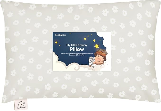 Toddler Pillow with Pillowcase - 13x18 My Little Dreamy Kids Travel Bed Pillows for Sleeping, Organic Cotton Small Pillowcase, Soft & Breathable, Machine Washable, Toddlers 2-5 years old (Meadow)