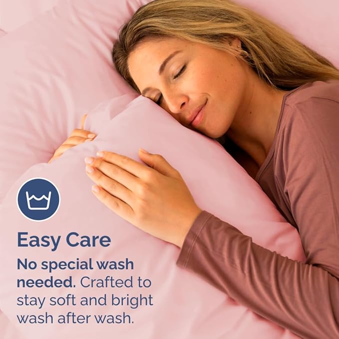 Body Pillowcases Set of 4-20x54 Long Body Pillow Case - Soft Body Pillow Cover for Sleeping & Side Sleepers - Comfy, Breathable & Fade Free - Machine Washable with Envelope Enclosure - (Baby Pink)