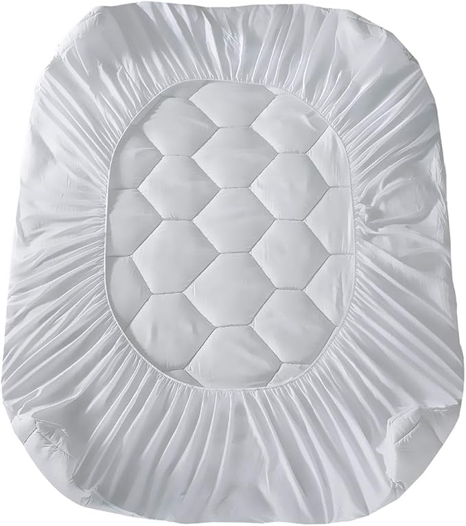 Favorland Cal King Mattress Pad, 8-21" Deep Pocket Protector Ultra Soft Quilted Fitted Topper Cover Breathable Fit for Dorm Home Hotel -White