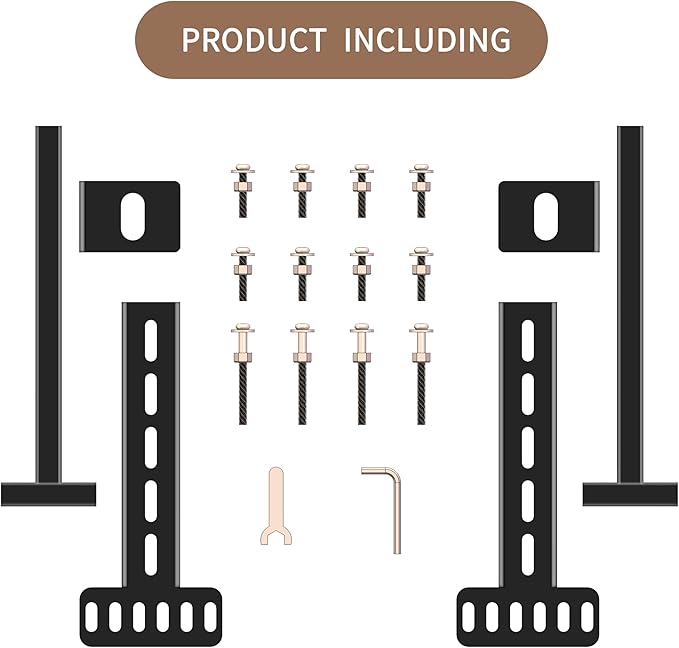 Headboard Brackets for Metal Bed Frame, Adjustable Universal Brackets for Headboard with Footboard Extension Fit Twin Full Queen King 2 Pack Matte Black