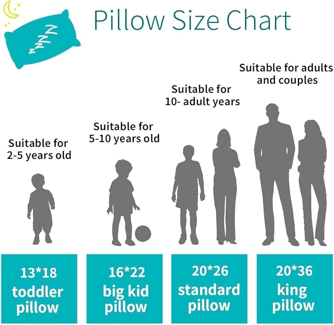 Organic Pillow with Pillowcase - 20x36 King Size Pillow with 100% Organic Cotton Shell, Adjustable Loft Organic King Plilow, Machine Washable, Soft, Perfect for Adults&Couples