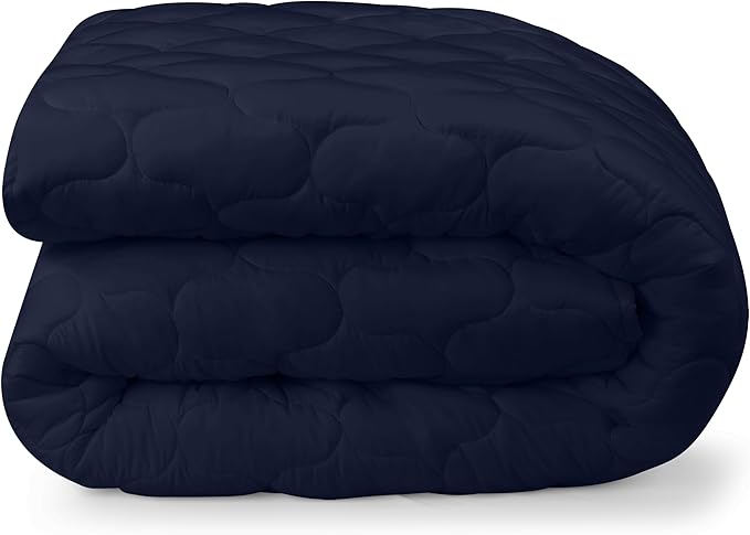 Utopia Bedding Waterproof Mattress Protector, Twin Mattress Pad, Noiseless Quilted Fitted Cover with Deep Pocket Stretches up to 16 Inches (Navy)