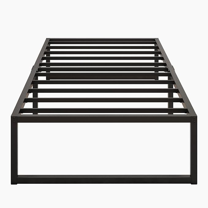Lutown-Teen 14 Inch Twin Bed Frames Heavy Duty Metal Twin Size Platform Bed Frame No Box Spring Needed, Noise Free, Easy Assembly, Black