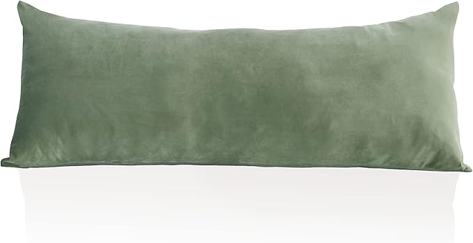 StangH Sage Green Body Pillow Cover, 20 x 54 Velvet Pillowcover Soft Body Pillow Protectors for Baby/Pregnancy Bed Large Pillowcases for All Seasons, 20 x 54-inch, 1 Piece