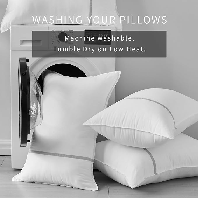 Bed Pillows Standard Size Set of 2, Medium Firm Hotel Pillows for Sleeping, Cooling Pillows for Side & Back Sleepers, Down Alternative Filling, 20 x 26 Inches