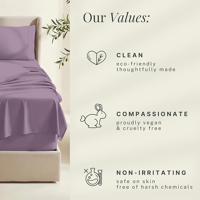 Hearth & Harbor Bed Sheets, Luxury Soft 6 Piece Bed Sheet Set Extra Deep Pocket Fitted Sheets Fits Mattress up to 21", Double Brushed Bedding Sheets & Pillowcases,