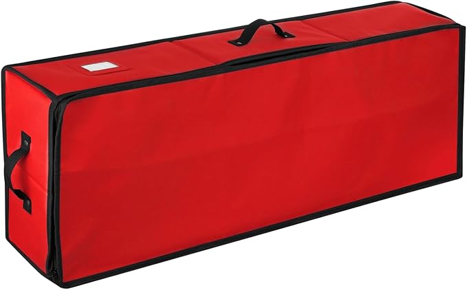 Hearth & Harbor Wrapping Paper Storage Container - Christmas Storage Bag with Interior Pockets - Gift Wrap Organizer Fits Up to 22 Rolls of 40" - Tear Proof, Red
