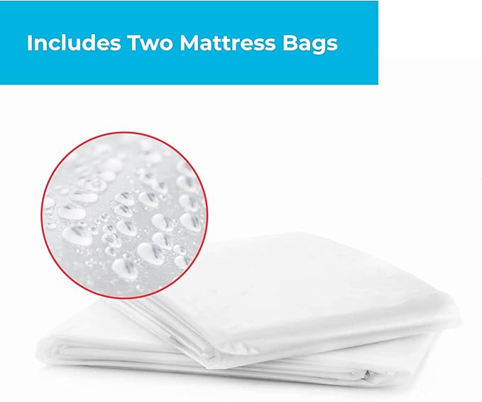Linenspa Mattress Bag – Queen/Full size Mattress Bags for Moving, Storage & Disposal – Durable Plastic Cover for Moving, 2 Count (Pack of 2)