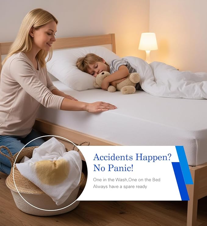 Artivestion Twin Mattress Protector, Waterproof Mattress Cover - 2 Pack, White, 39x75 inches, Polycotton, Breathable, Soft, Quiet, Washable, for Adults