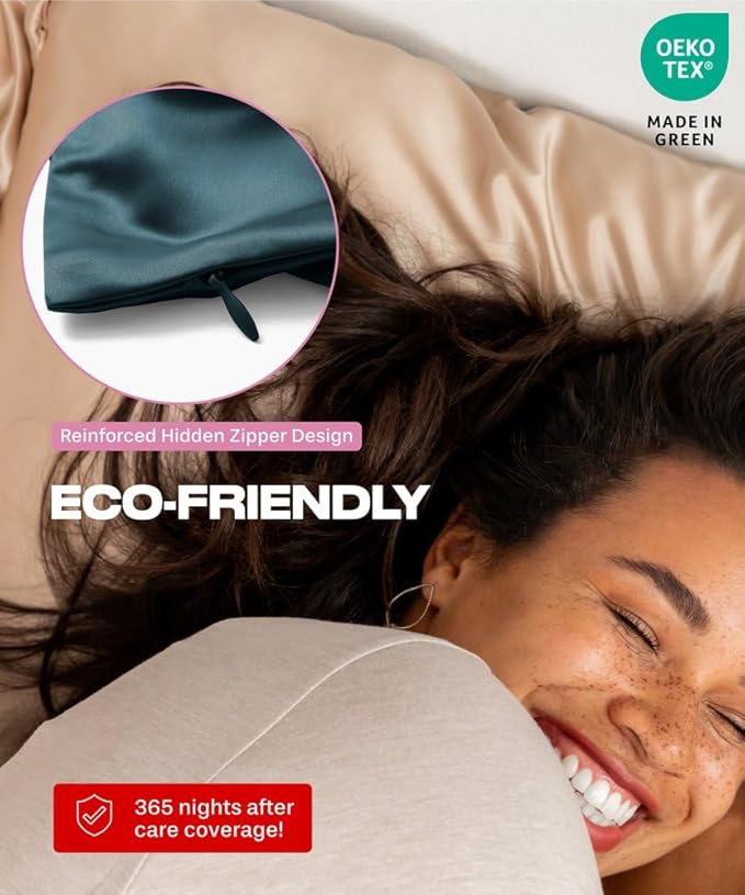 SUNDAYSILKS™ Premium Silk Pillow Cases | 100% Mulberry Silk Pillowcase with Zipper, All Sides Real 22 Momme Grade 6A Silk, Standard Queen, King Size [Midnight Blue]