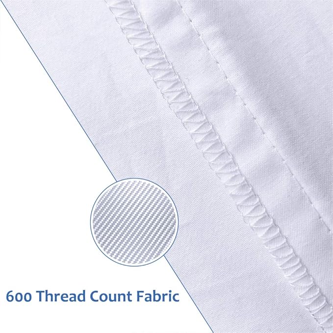 Precoco Pillow Cases Standard Size Set of 2 | 100% Cotton White Pillowcases Standard with 600 Threads | Stable Pillow Covers with Zipper Hidden for Hotel Quality, 20x26