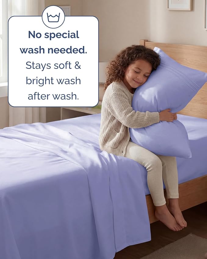 Twin Size 3 Piece Sheet Set - Comfy Breathable & Cooling Sheets - Hotel Luxury Bed Sheets for Women & Men - Deep Pockets, Easy-Fit, Extra Soft & Wrinkle Free Sheets - Lavender Oeko-Tex Bed Sheet Set