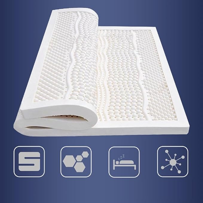 100% Thailand Natural Latex Mattress with Cover Natural Pure Rubber Mattress 1.8M Bed 1.5M Thickened Home Dormitory Cushion Mat,Thickness 2.5cm,200x200cm