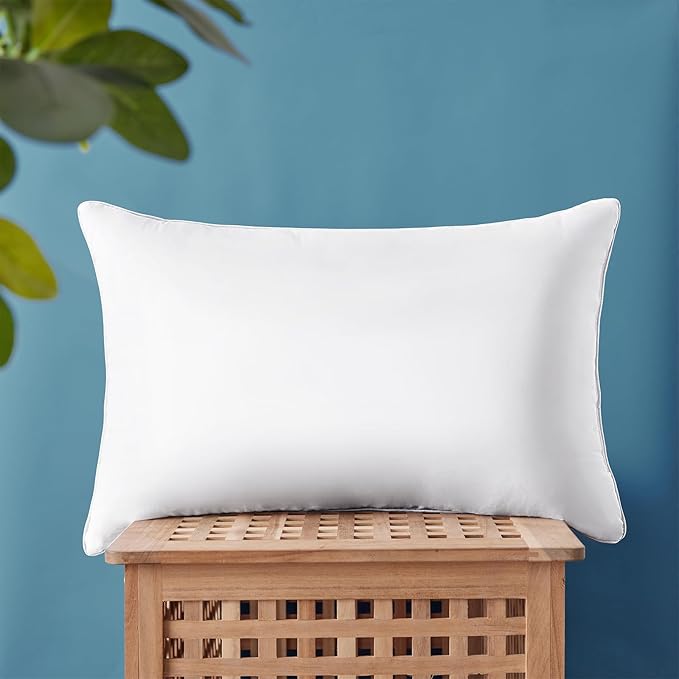 CozyLux Soft Supportive Bed Pillows for Side and Back Sleepers, Oeko-Tex Certified Down Alternative Filling, Hotel Quality Fluffy Sleeping Pillow, White, King - 19" x 34", 1 Pack
