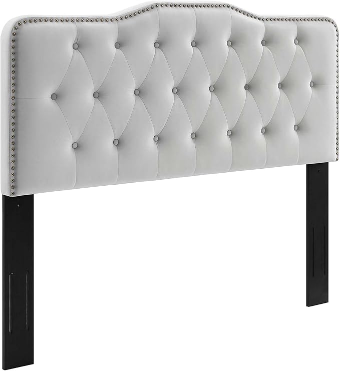 Modway MOD-6411-LGR Sophia Tufted Performance Velvet King/California King Headboard, Light Gray