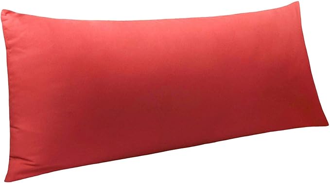 NTBAY Body Pillowcase - Brushed Microfiber 20x54 Pillowcase - Soft, Wrinkle-Free, Fade-Resistant, Stain-Resistant, Wine Red Body Pillow Cover with Envelope Closure - 20x54 Inches, Wine Red