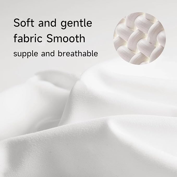 BEITE 4 Pack Pillow Case Protectors Standard -White 20×26 Inches with Smooth Zipper Design -Comfortable and Skin-Friendly Pillowcase