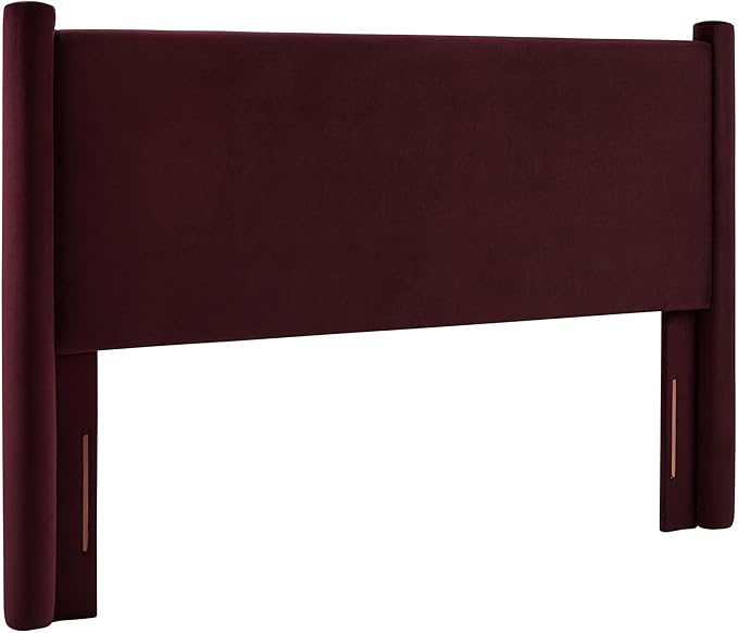 Modway Rael Full Upholstered Headboard with Pillars in Mulberry – Velvet Headboard – Stain-Resistant Performance Velvet Headboard for Full Size Beds