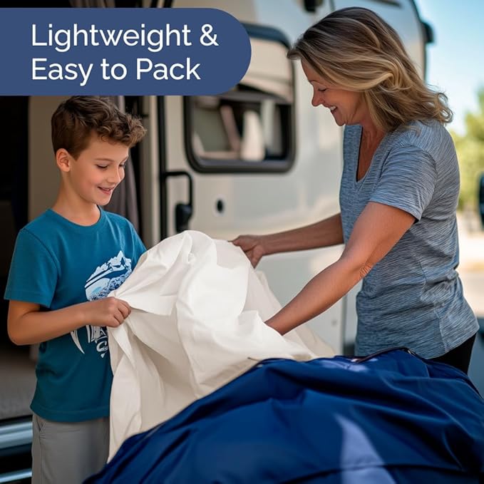 Short Queen Size 4 Piece Sheet Set - RV Short Queen, Soft, Breathable & Cooling Bed Sheets Set with Deep Pockets - Hotel Luxury Bedding for Women & Men - Wrinkle Free & Fade Resistant - Antique White