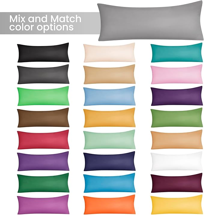 EVOLIVE Ultra Soft Body Pillow Cover/Pillowcases 21"x54" with Hidden Zipper Closure (21"x54" Body Pillow Cover, Navy) (Pack of 2)