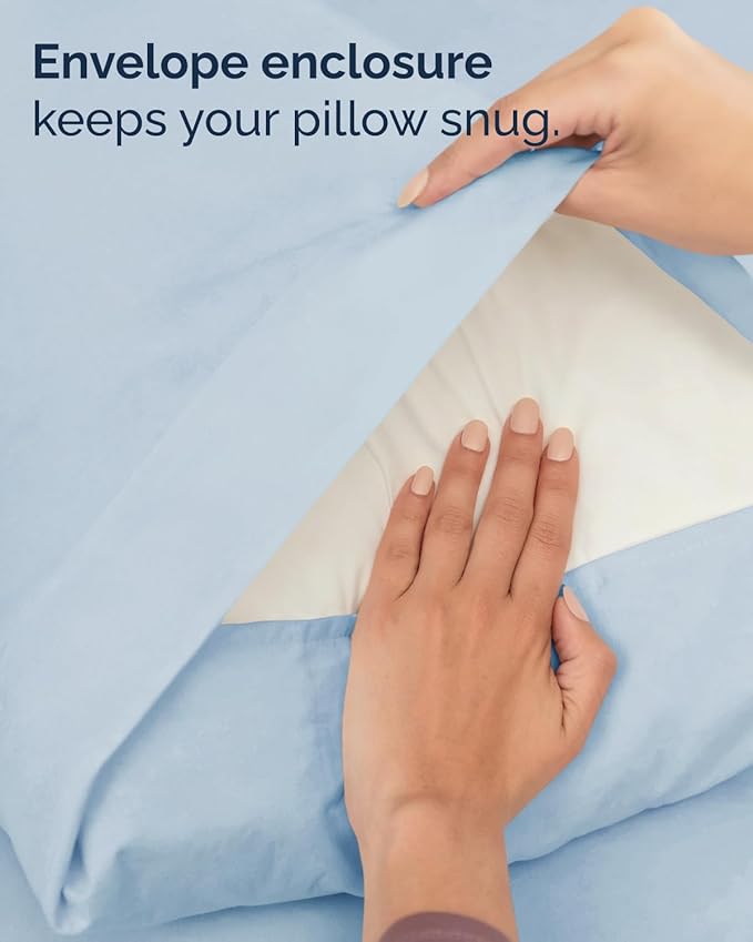 Twin XL 4 Piece Sheet Set - Comfy Breathable & Cooling - Hotel Luxury Bedding for Women, Men, Kids, Teens & Children - 1 Flat & 1 Fitted Sheet & 2 Pillowcases w/ Deep Pockets - Wrinkle Free - Sky Blue