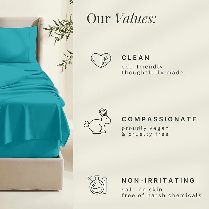 Hearth & Harbor Extra Deep Pocket Sheets - Fits Mattress 18-24 Inches Deep - Extra Deep Pocket Full Size Sets - 6 Piece Full Size - Full - Teal
