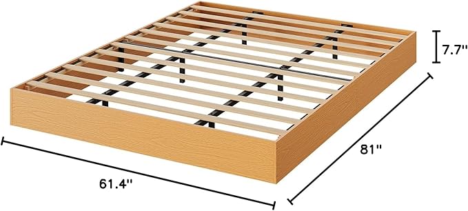 IDEALHOUSE Platform Bed Frame Twin XL Size,Wooden Slat Support,No Box Spring Needed, Easy Assembly, Pine