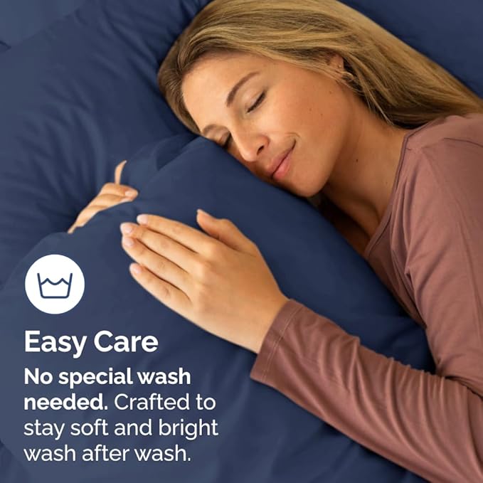Body Pillowcases Set of 2-20x54 Long Body Pillow Case - Soft Body Pillow Cover for Sleeping & Side Sleepers - Comfy, Breathable & Wrinkle Free - Machine Washable w/Envelope Enclosure (Navy Blue)