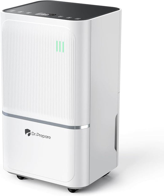 DR.PREPARE 2500-2600 Sq.Ft Dehumidifier for Home with Drain Hose, 38 Pints/Day Dehumidifier for Basement, Bedroom, Bathroom, Dry Clothes, Intelligent Humidistat, 3 Modes, 24H Timer, 0.53 Gal Bucket