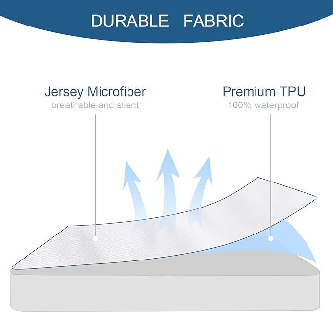 2 Pack Twin Mattress Protector Waterproof Mattress Pad Cover for Kids Soft & Breathable Noiseless Fits up -14'' Depth Skin-Friendly Machine Wash Mattress Topper Protector Twin Sheets