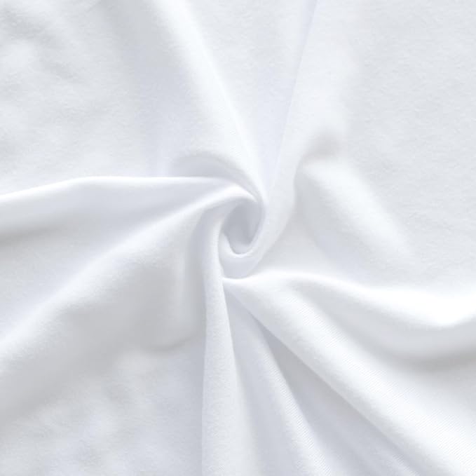 Queen Fitted Sheet Only, Queen Size Sheets Up to 14 Inches Deep Procket, Double Bed Mattress Sheets Stretchable Breathable Jersey Knit Cover, White