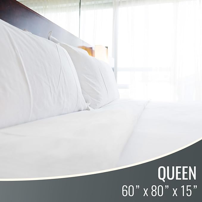 DMI Mattress Protector Queen 2 Pack - Waterproof, Fitted, Noiseless, Soft & Breathable, 60" x 80" x 15", White