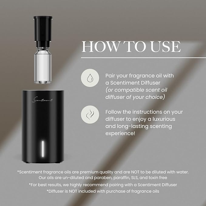 Scentiment Diffuser Oil - Tropical Paradise | Aromatherapy Fragrance Inspired by 5-Star Hotels | Luxurious Scent with Notes of Grapefruit, Green Apple, Musk – 0.68 fl oz (20 mL)