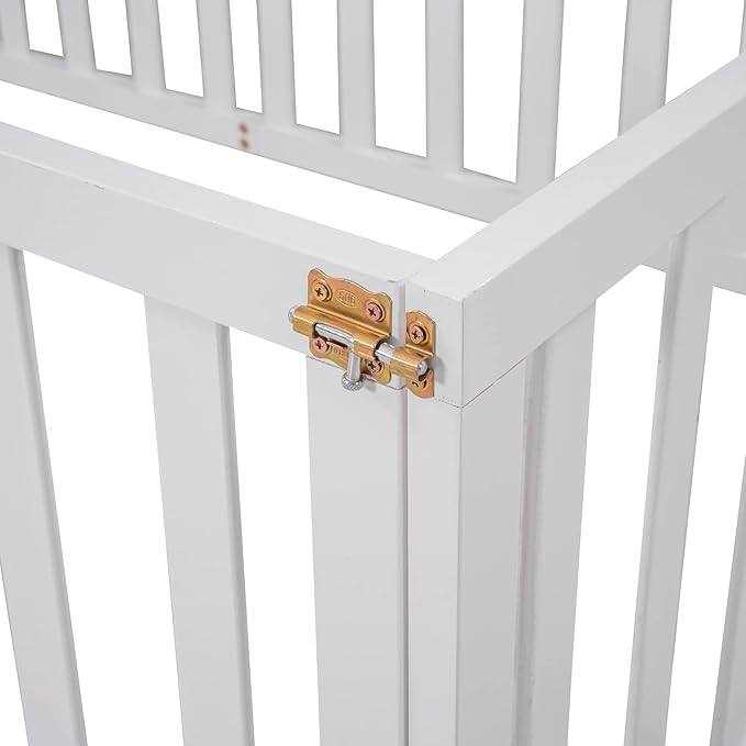 Bellemave Twin Size Montessori Floor Bed with 21.7" High Rails, Pine,Plywood Floor Bed with Small Door, White