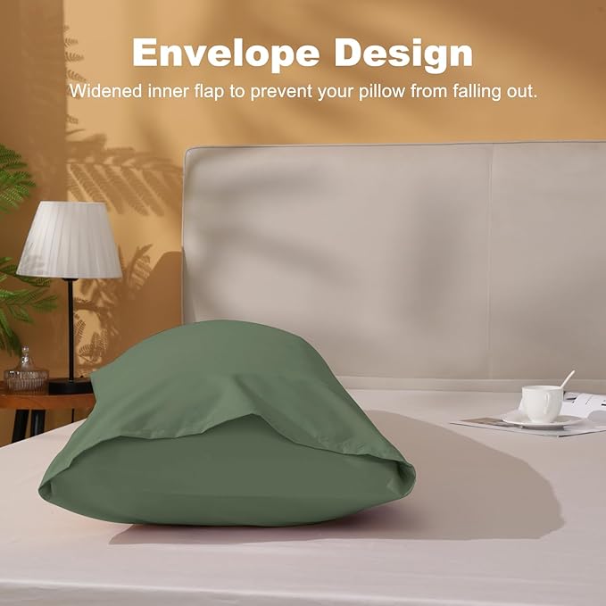 DOWNSTORIA Body Pillow Cover, Ultra Soft Microfiber Long Pillowcase, Envelope Closure Large Pillow Cases 20x54 inch (Olive Green)
