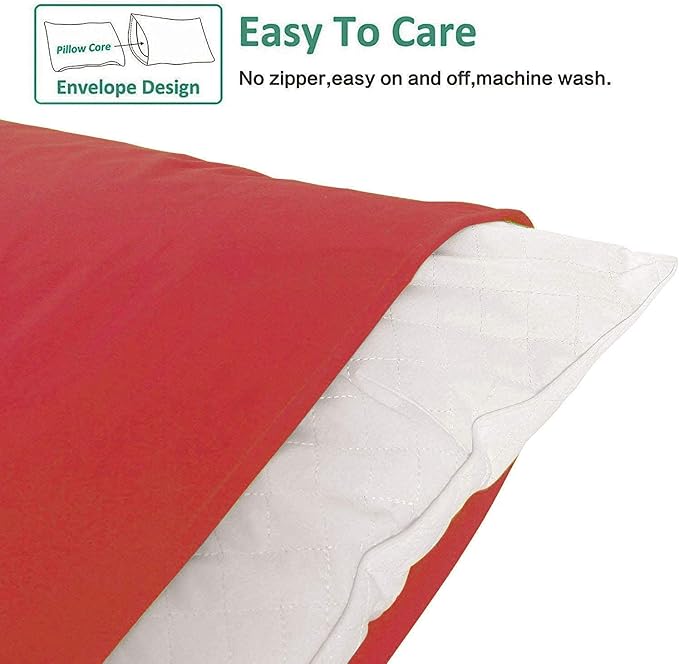 NTBAY Body Pillowcase - Brushed Microfiber 20x54 Pillowcase - Soft, Wrinkle-Free, Fade-Resistant, Stain-Resistant, Wine Red Body Pillow Cover with Envelope Closure - 20x54 Inches, Wine Red