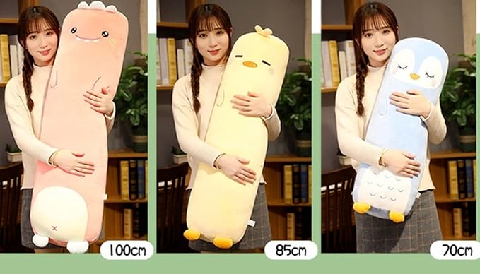 Long Plush Cute Body Pillows 39" Cuddle Stuffed Animal Shaped Bed Body Pillows Soft Cotton Plushies Doll Toy Gifts (Dinosaurs, 39 Inch)