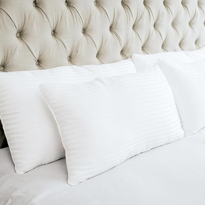 Houseify Tuck Me in Pillow Co. Down Alternative Pillows - King Sized Hypoallergenic Pillows, Set of 2 - Premium, Breathable Pillow for Side Sleepers and Back Sleepers