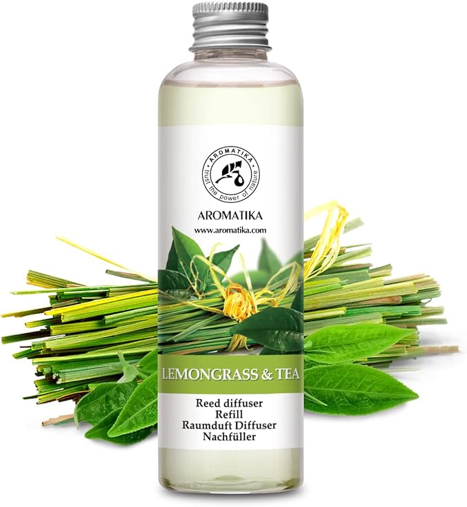 Reed Diffuser Refill Lemongrass - Tea 6.8 Fl Oz - Scented Diffuser - Room Diffuser Refill with Scent - Room Freshener - Home Fragrance - Scented Diffusers - Home Fragrance