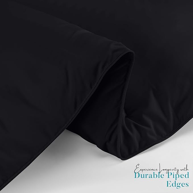 Utopia Bedding Queen Comforter Duvet Insert, Quilted Black Comforter with Corner Tabs, Box Stitched Down Alternative Comforters Queen Size 88 x88 inches