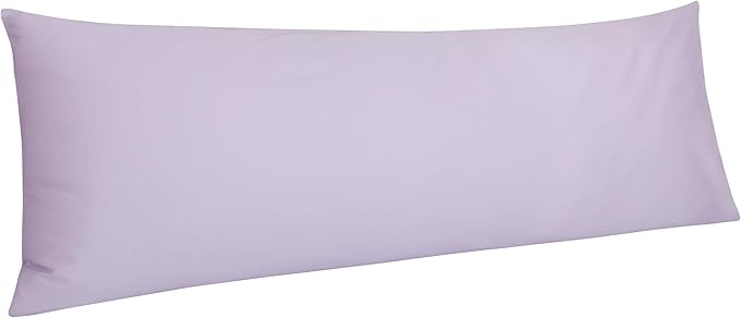 NTBAY Egyptian Cotton Body Pillowcase - 500 Thread Count Cotton Body Pillow Cover - Soft and Breathable Envelope Closure Body Pillowcase for Adults, 20x54 Inches, Light Purple