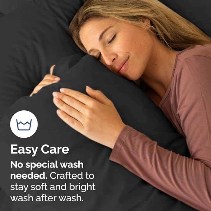 King Pillow Cases Set of 8 - Ultra Soft Hotel Quality Pillowcase Covers - Comfy & Wrinkle Free - Shrink, Stain and Fade Resistant - Easy-Care, Machine Washable Pillow Protectors - 8 Piece Set - Black