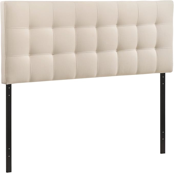 Modway Lily Tufted Linen Fabric Upholstered Queen Headboard in Ivory
