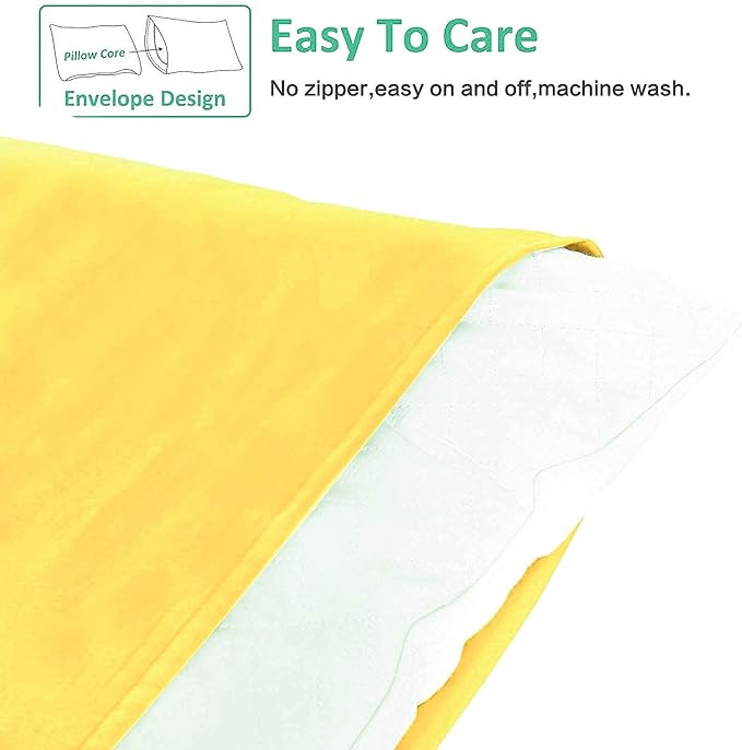 NTBAY King Pillowcase Set - 2 Pack Brushed Microfiber 20x36 Pillowcases - Soft, Wrinkle-Free, Fade-Resistant, Stain-Resistant, Yellow Pillowcases with Envelope Closure - 20x36 Inches, Yellow
