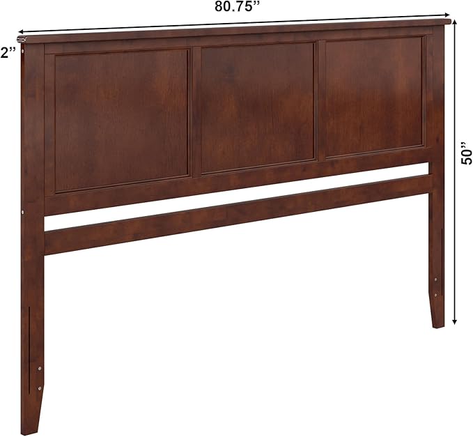 AFI, Madison King Solid Wood Panel Headboard, Walnut